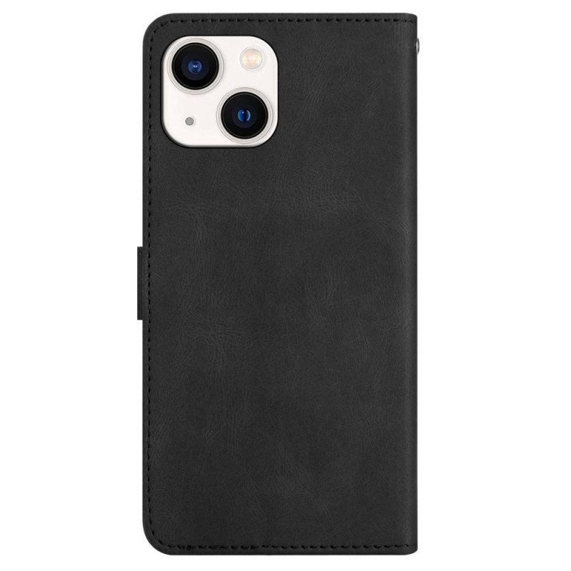 Flip Case Für iPhone 15 Plus Leinen Mit Riemen