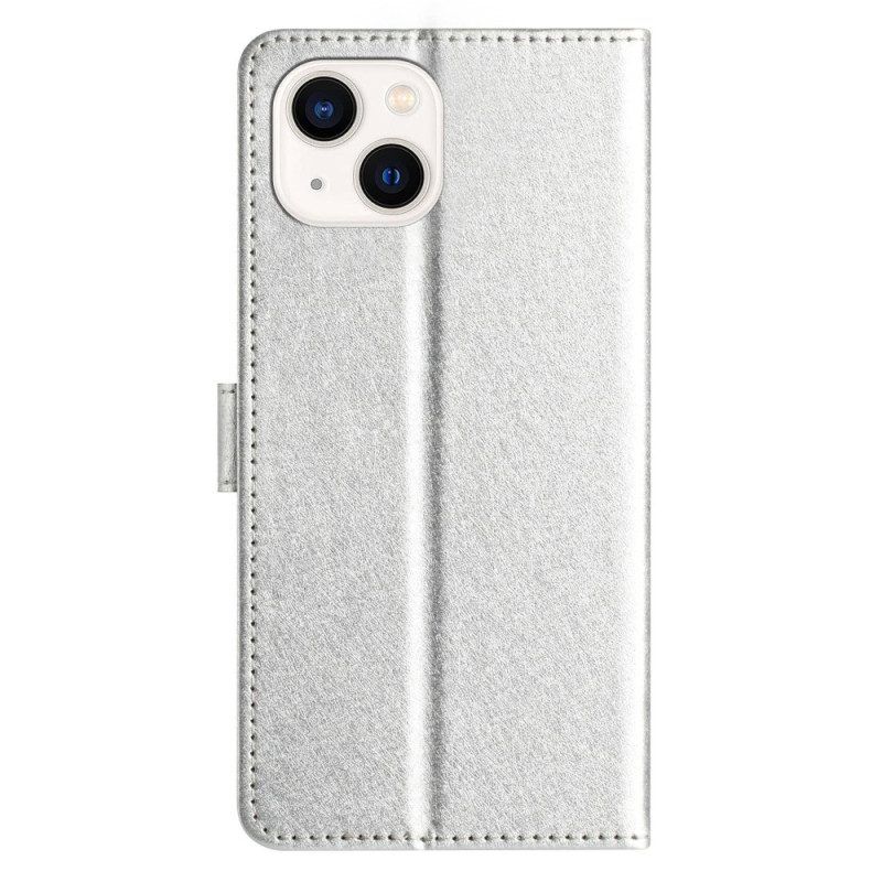 Flip Case Für iPhone 15 Plus Mit Kordel Pastell Mit Riemen
