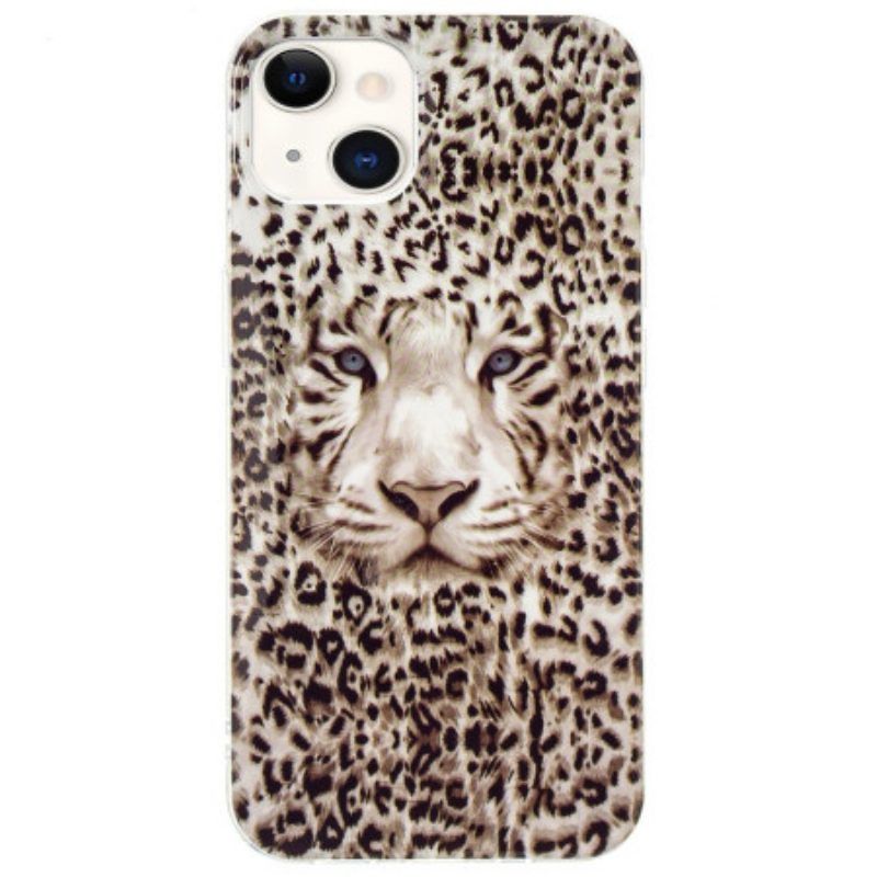 Handyhülle Für iPhone 15 Plus Fluoreszierender Leopard