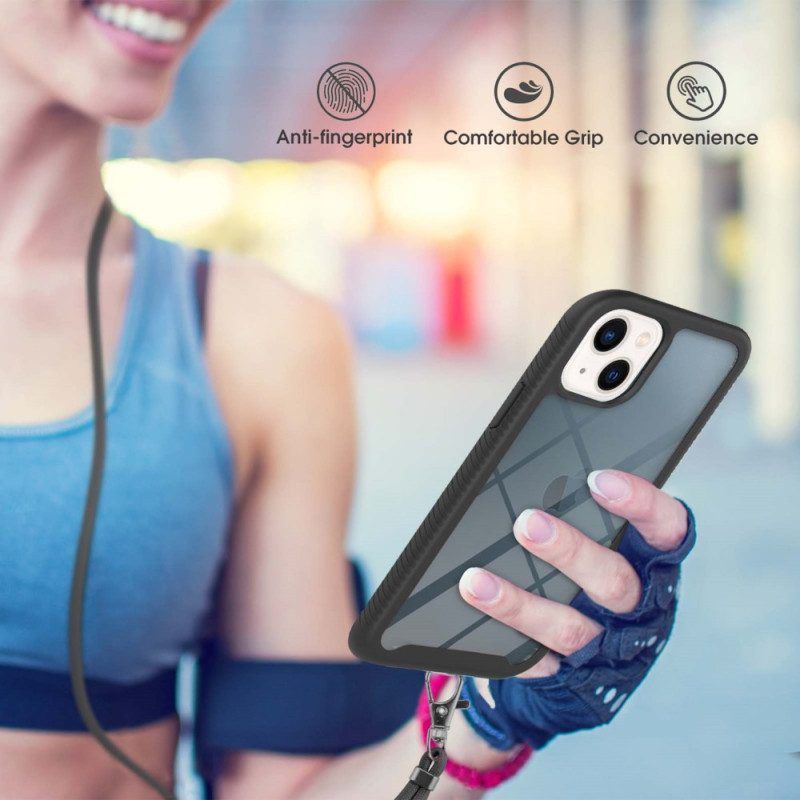 Handyhülle Für iPhone 15 Plus Mit Kordel Transparente Kordel
