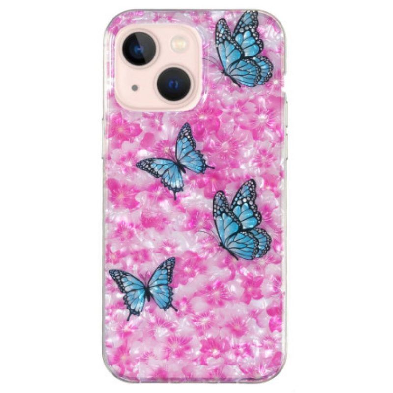 Hülle Für iPhone 15 Plus Blumen Und Schmetterlinge