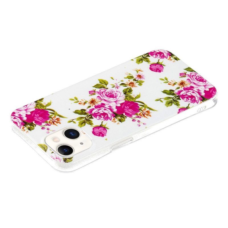 Hülle Für iPhone 15 Plus Fluoreszierende Blumen