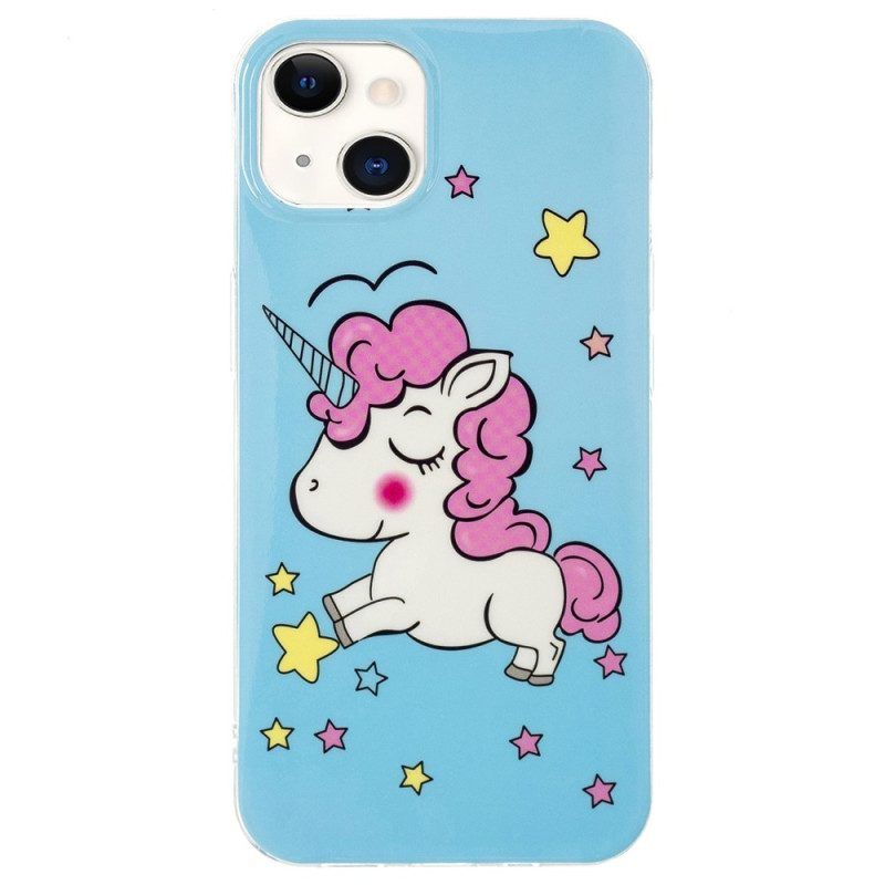 Hülle Für iPhone 15 Plus Fluoreszierendes Einhorn