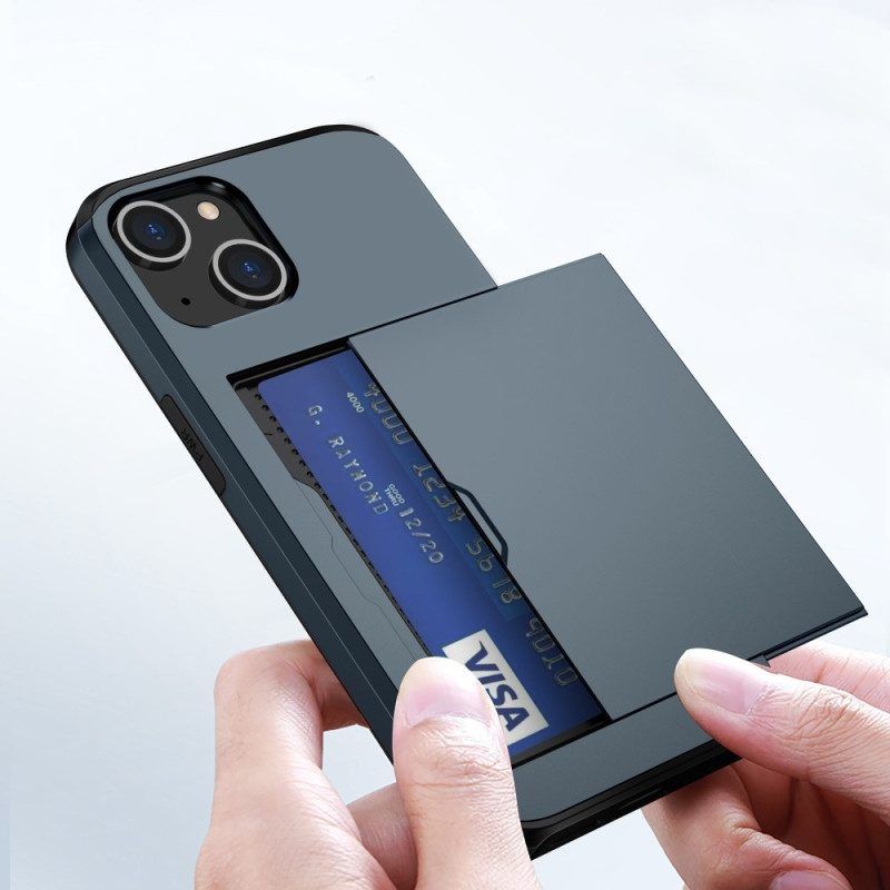Hülle Für iPhone 15 Plus Integrierter Kartenhalter In Metalloptik