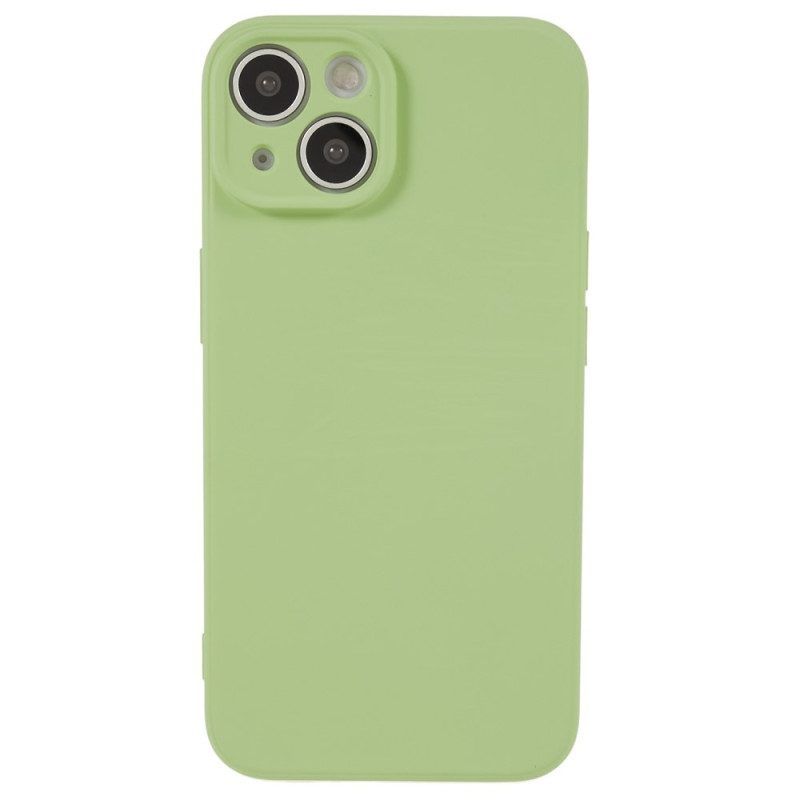 Hülle Für iPhone 15 Plus Pastellfarbenes Silikon Und Mikrofaser