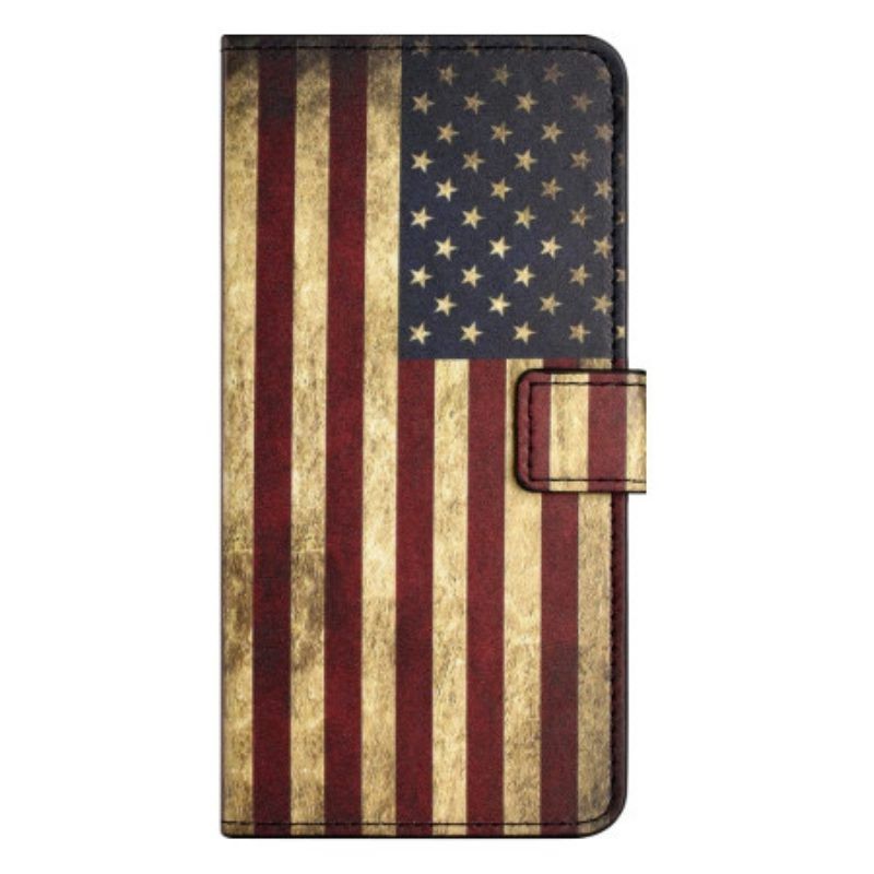 Lederhüllen Für iPhone 15 Plus Vintage Usa-flagge