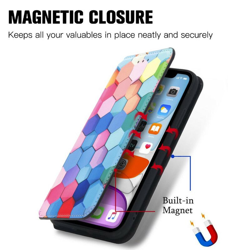 Flip Case Für Iphone 13 Pro Max Überraschendes Buntes Muster