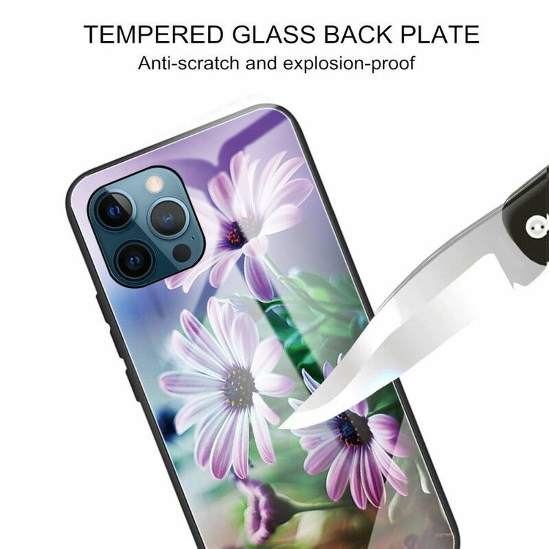 Hülle Für Iphone 13 Pro Max Realistische Blumen Aus Gehärtetem Glas