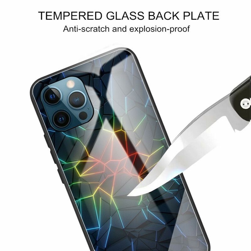 Hülle Iphone 13 Pro Max Handyhülle Geometrie Aus Gehärtetem Glas