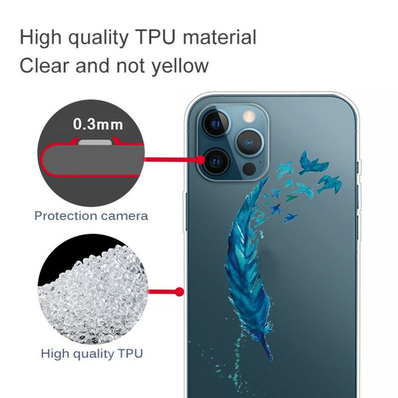 Hülle Iphone 13 Pro Max Handyhülle Schöne Blaue Feder