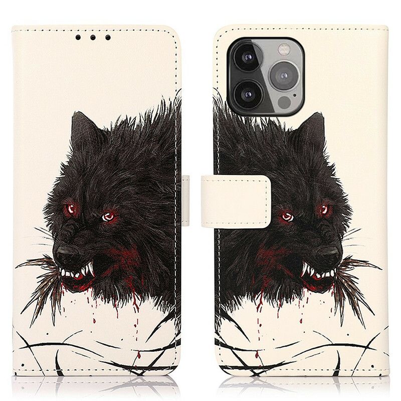 Lederhüllen Für Iphone 13 Pro Max Hungriger Wolf