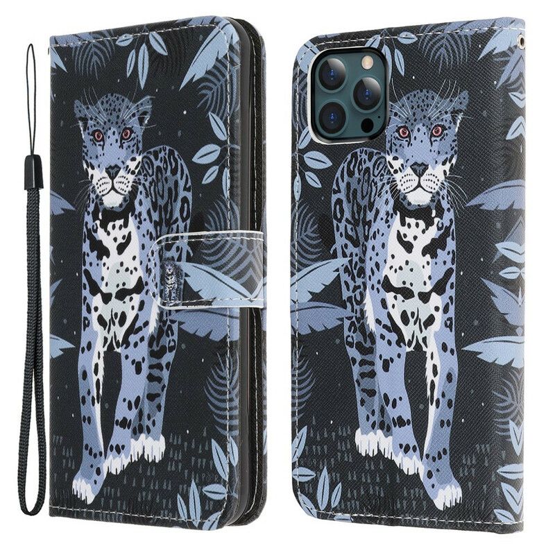 Lederhüllen Für Iphone 13 Pro Max Leoparden-riemchen