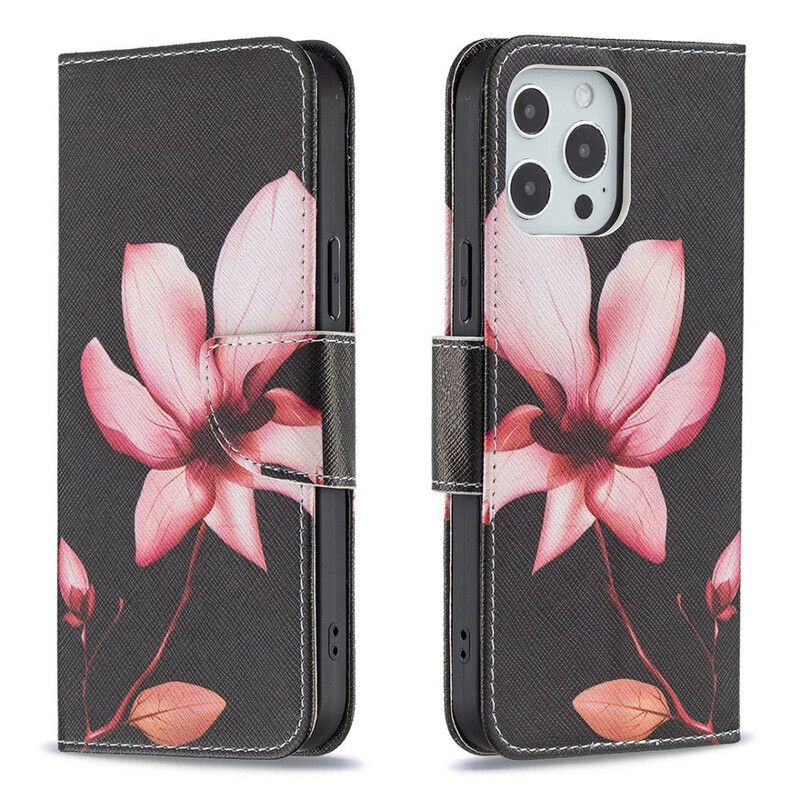 Lederhüllen Für Iphone 13 Pro Max Rosa Blume