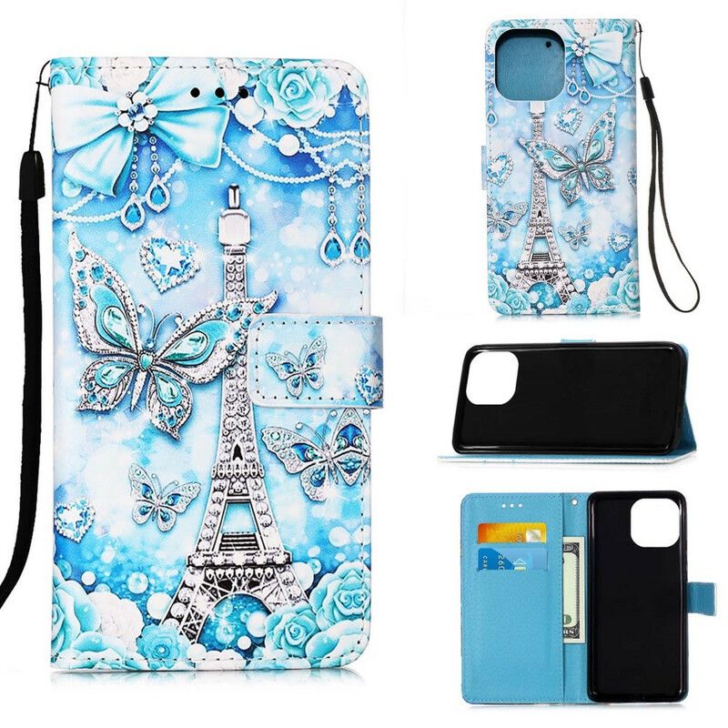Lederhüllen Für Iphone 13 Pro Max Schmetterlingsarmband Eiffelturm
