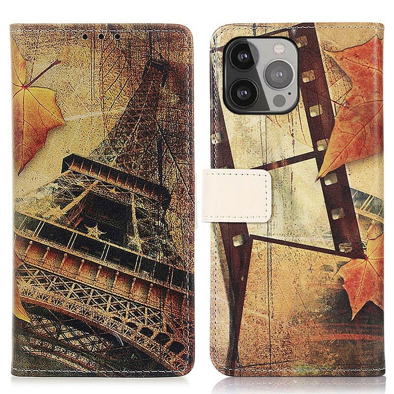 Lederhüllen Iphone 13 Pro Max Eiffelturm Im Herbst