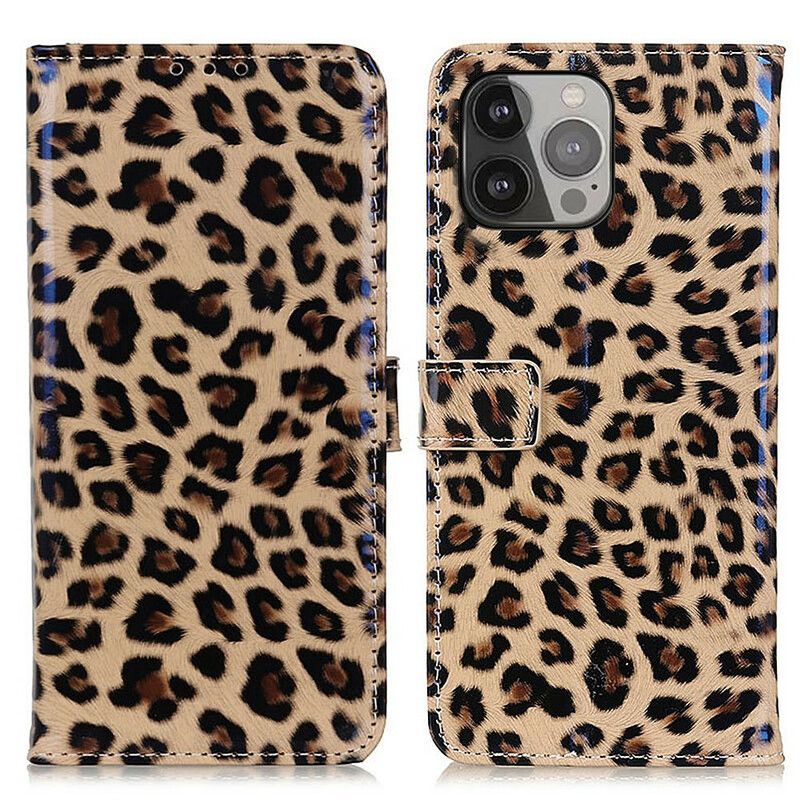 Lederhüllen Iphone 13 Pro Max Einfacher Leopard