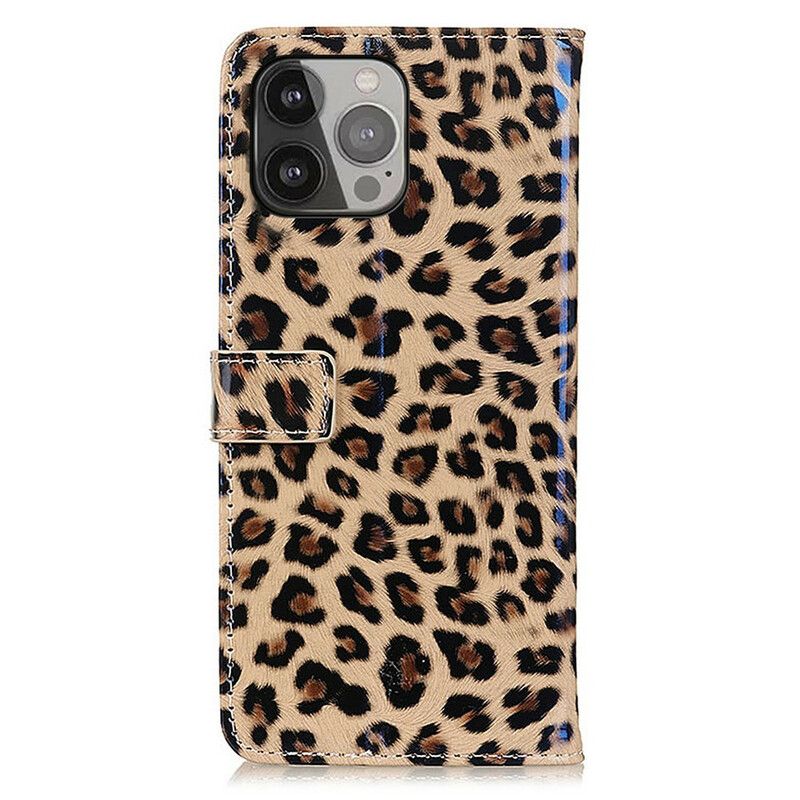 Lederhüllen Iphone 13 Pro Max Einfacher Leopard
