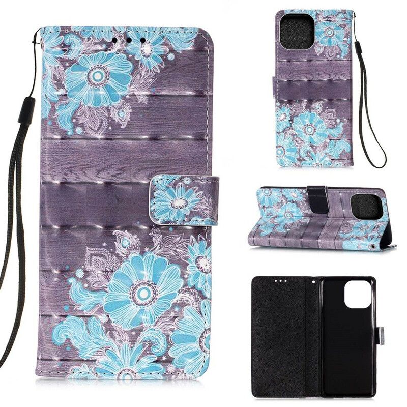 Lederhüllen Iphone 13 Pro Max Handyhülle Blaue Blumen