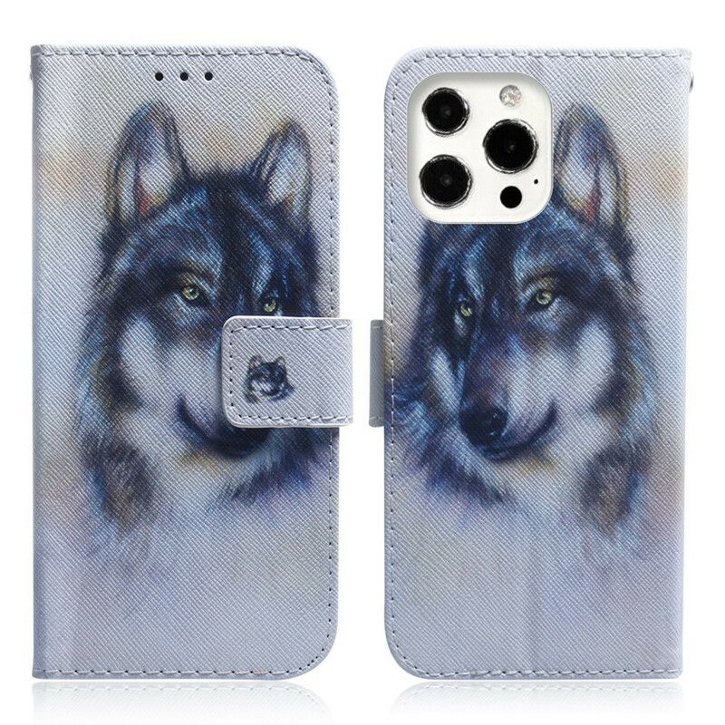 Lederhüllen Iphone 13 Pro Max Handyhülle Hunde-look