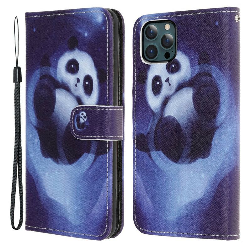 Lederhüllen Iphone 13 Pro Max Handyhülle Panda-weltraum