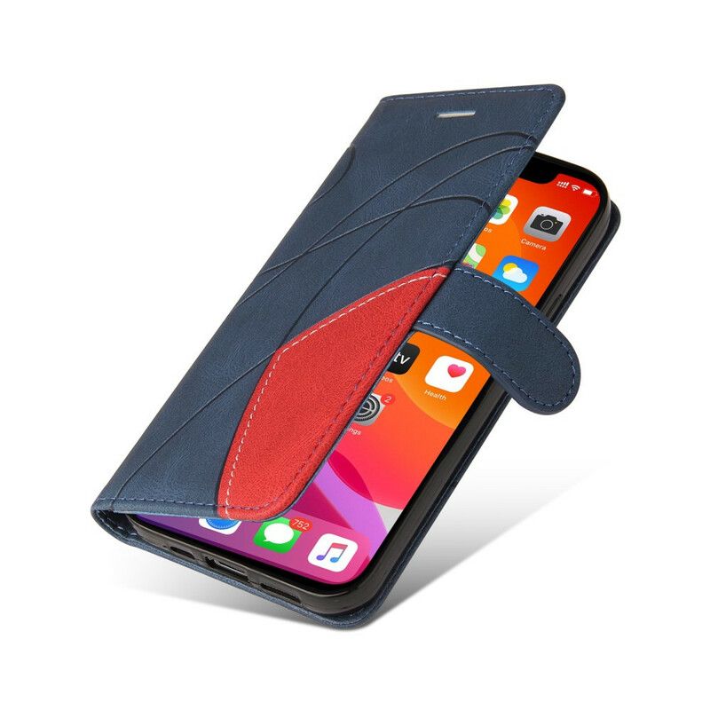 Lederhüllen Iphone 13 Pro Max Signatures Zweifarbiges Kunstleder
