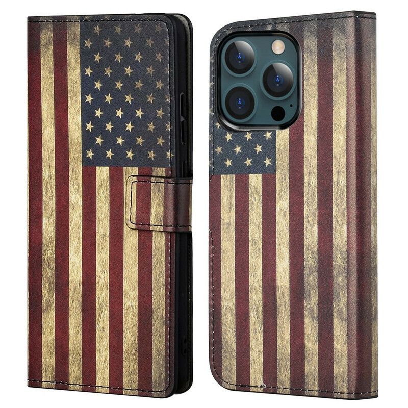 Lederhüllen Iphone 13 Pro Max Us-flagge