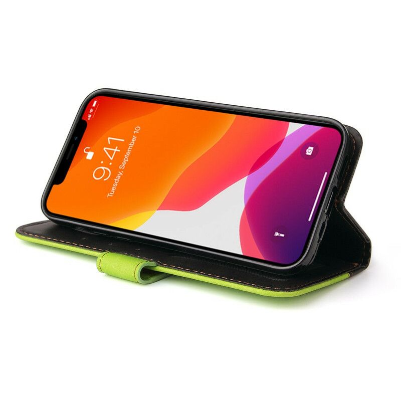 Lederhüllen Iphone 13 Pro Max Zweifarbiges Kunstleder