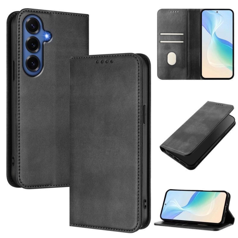 Flip Case Samsung Galaxy S26 Plus Handyhülle Strukturierter Rfid-schutz Im Retro-stil