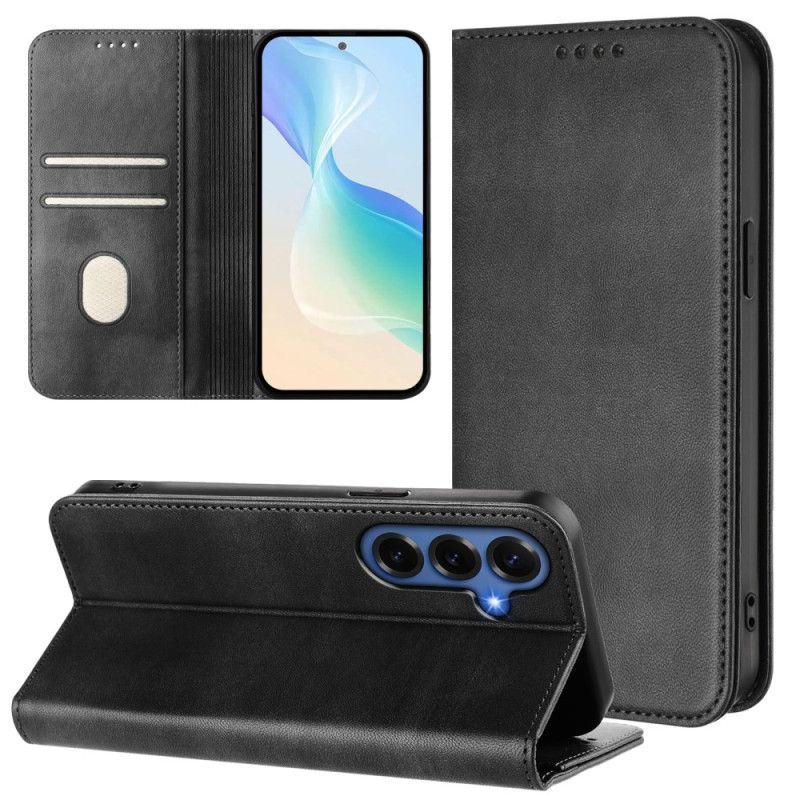 Flip Case Samsung Galaxy S26 Plus Handyhülle Strukturierter Rfid-schutz Im Retro-stil