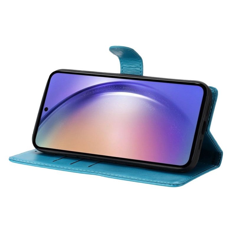 Lederhüllen Für Samsung Galaxy S26 Plus Blumen-schmetterlingsdesign Und Lanyard