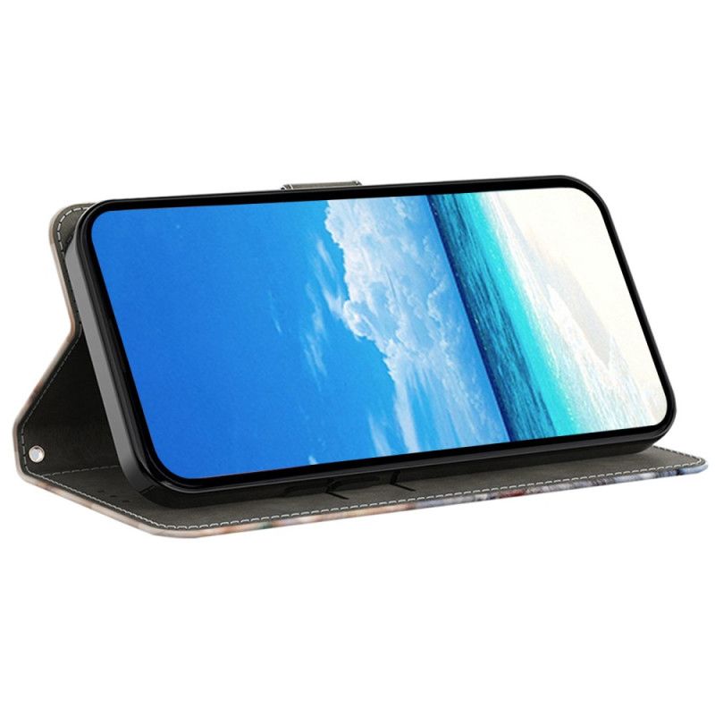Lederhüllen Für Samsung Galaxy S26 Plus Gestreiftes Leopardenmuster