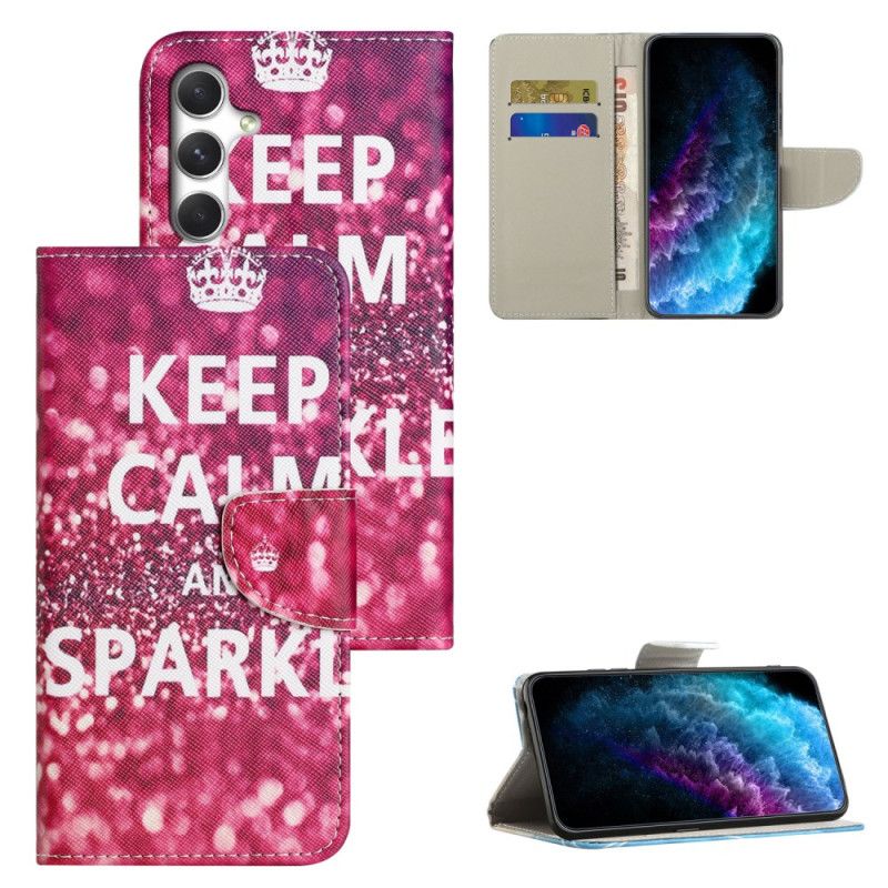 Lederhüllen Für Samsung Galaxy S26 Plus Ruhe Bewahren Und Glitzern