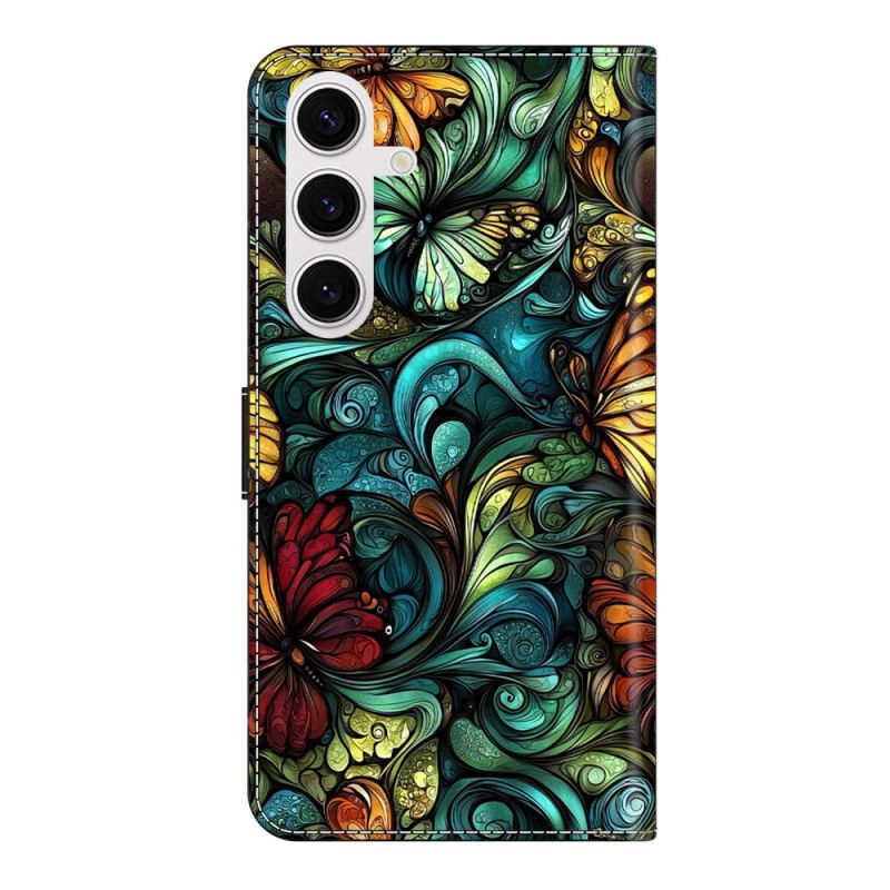 Lederhüllen Samsung Galaxy S26 Plus Handyhülle Aquarellblumen Und -pflanzen