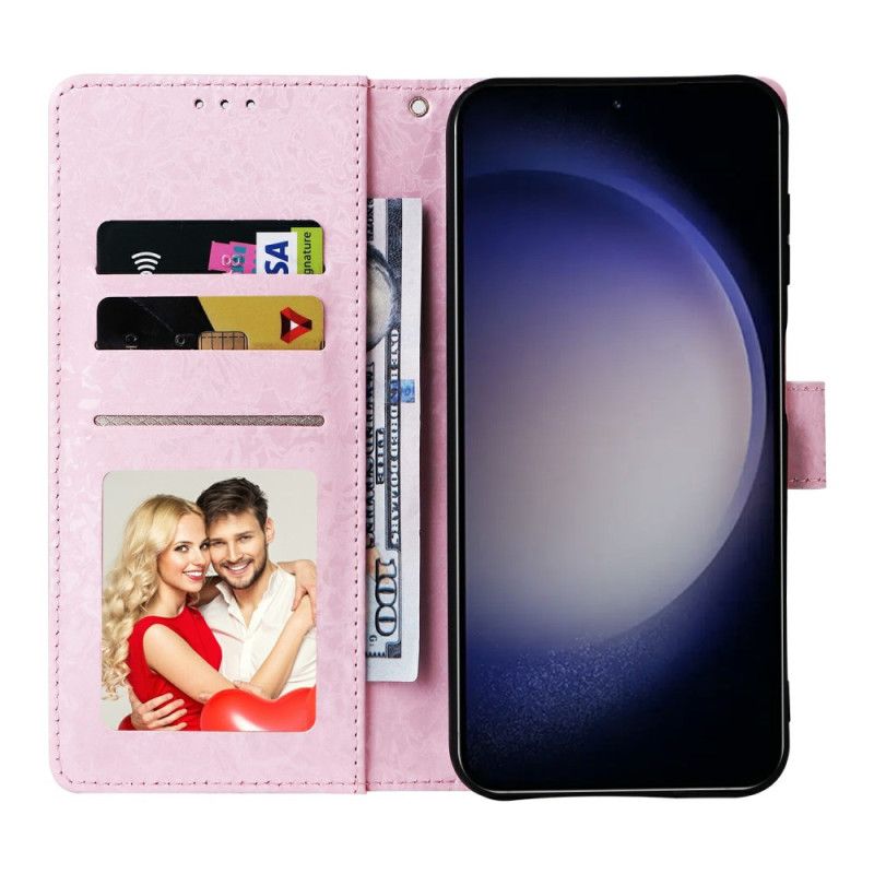 Lederhüllen Samsung Galaxy S26 Plus Handyhülle Blumenmuster