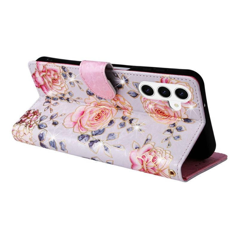 Lederhüllen Samsung Galaxy S26 Plus Handyhülle Blumenmuster