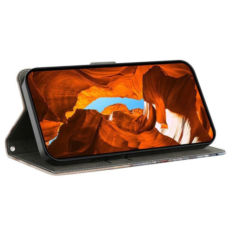 Lederhüllen Samsung Galaxy S26 Plus Handyhülle Goldener Lotus