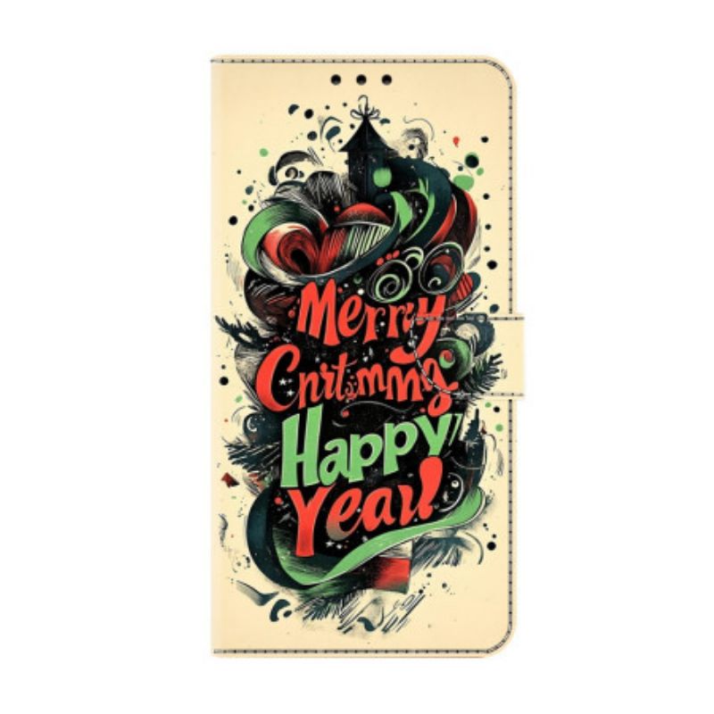 Lederhüllen Samsung Galaxy S26 Plus Handyhülle Weihnachtliches Graffiti