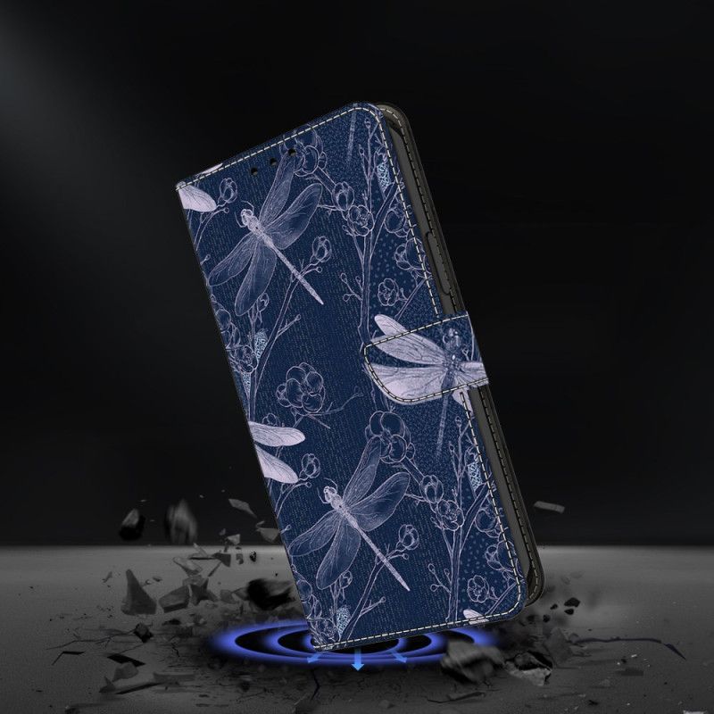 Lederhüllen Samsung Galaxy S26 Plus Libellen Auf Blau Hintergrund