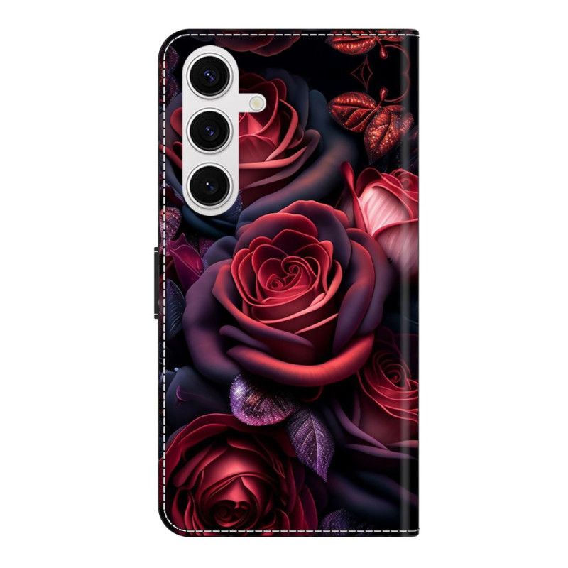 Lederhüllen Samsung Galaxy S26 Plus Schwarze Rose