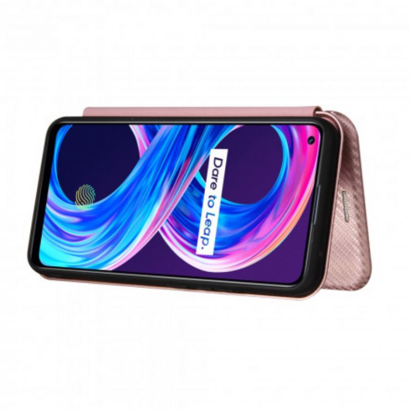 Flip Case Für Realme 8 / 8 Pro Farbiges Carbon-silikon