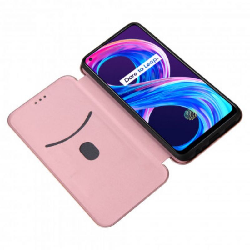 Flip Case Für Realme 8 / 8 Pro Farbiges Carbon-silikon