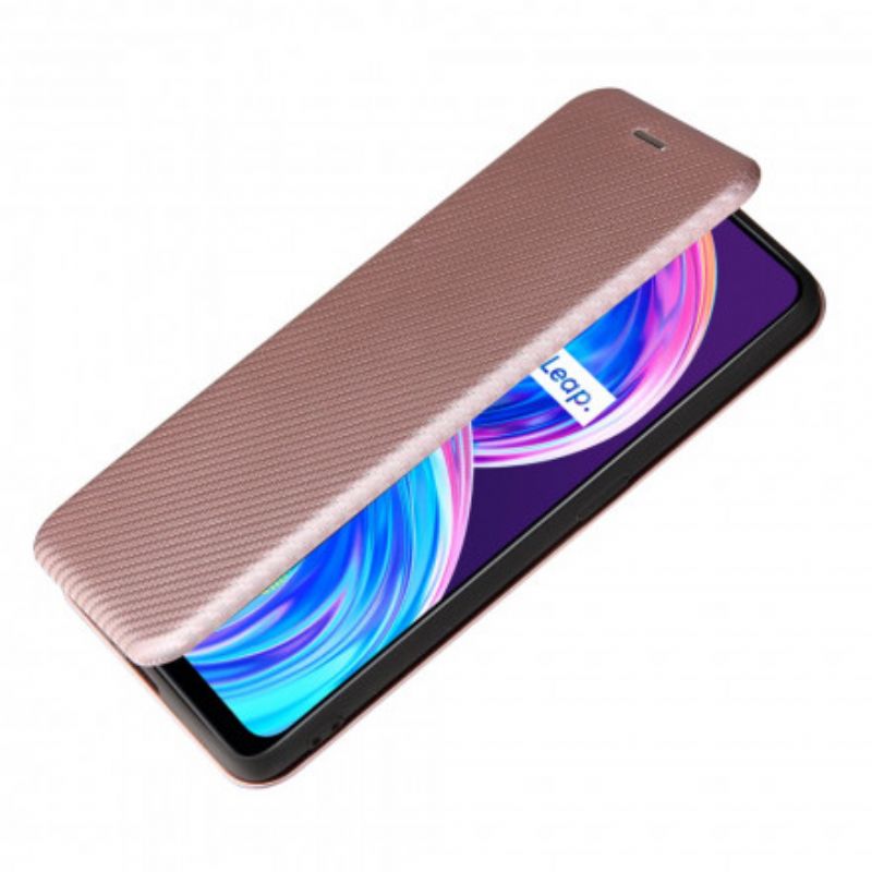 Flip Case Für Realme 8 / 8 Pro Farbiges Carbon-silikon
