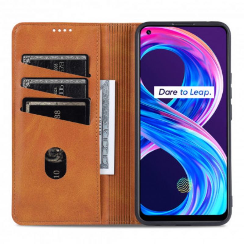 Flip Case Realme 8 / 8 Pro Azns Lederstil