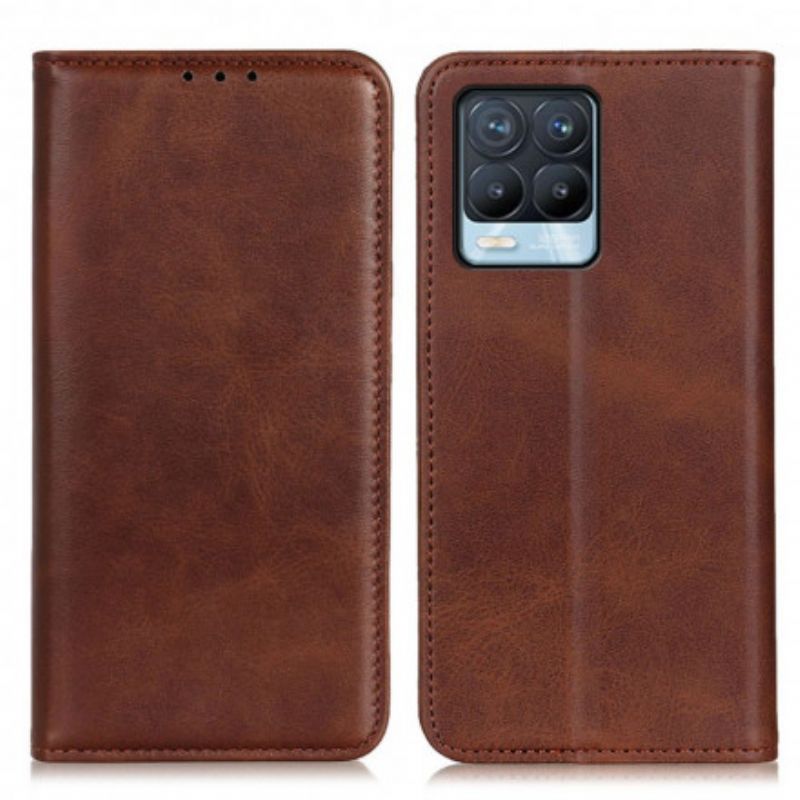 Flip Case Realme 8 / 8 Pro Spaltleder Eleganz