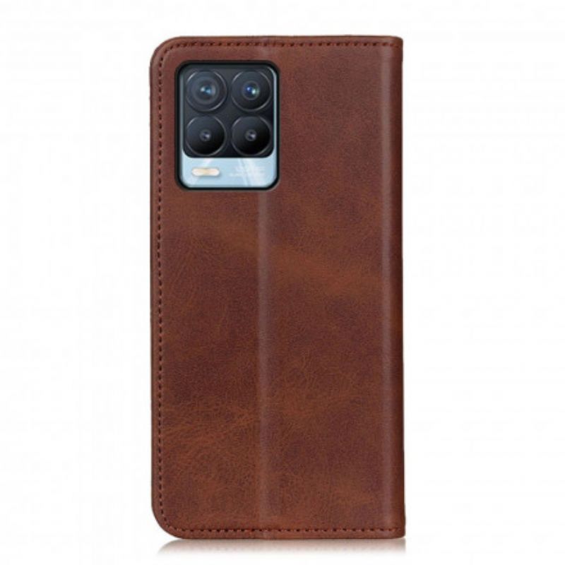 Flip Case Realme 8 / 8 Pro Spaltleder Eleganz