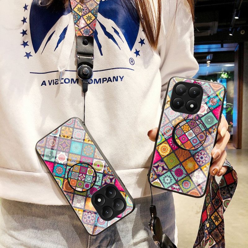 Hülle Für Xiaomi 15t Halter Und Riemen Im Patchwork-design