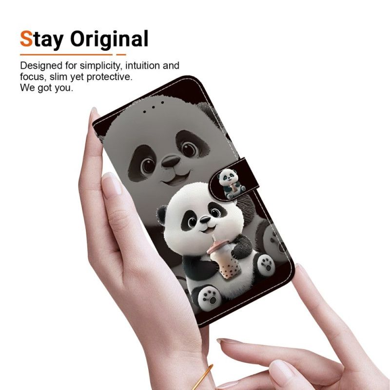 Lederhüllen Für Xiaomi 15t Panda-muster