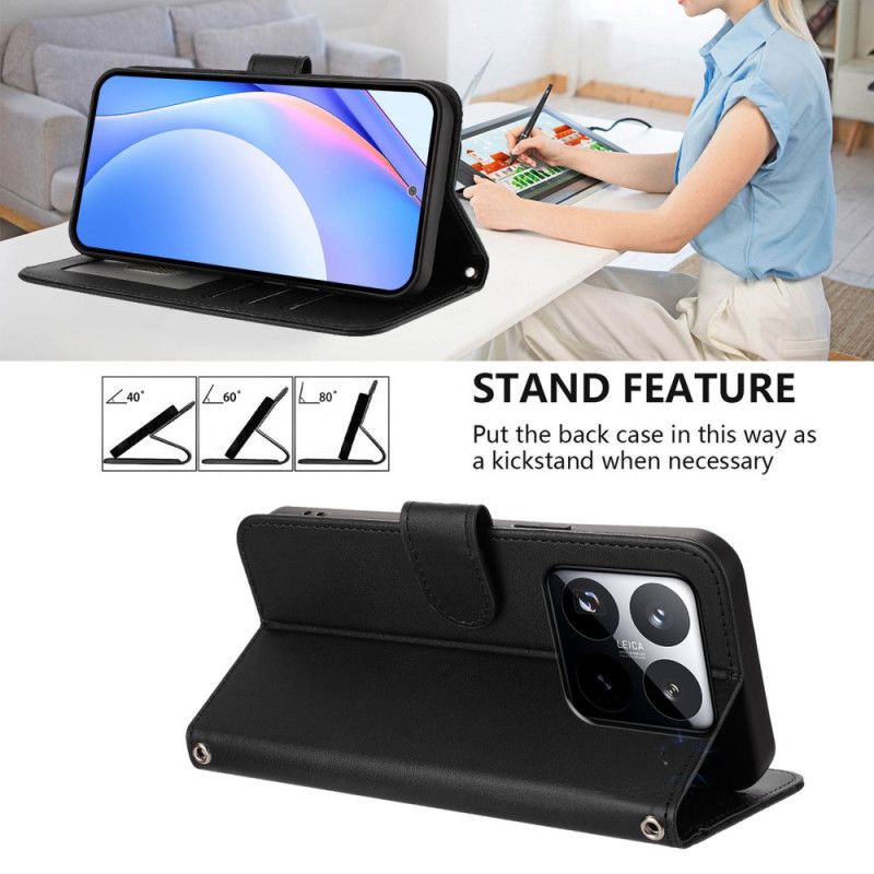 Lederhüllen Für Xiaomi 15t Schlichtes Design Mit Rfid-schutz