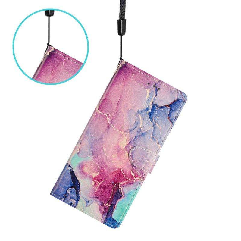 Lederhüllen Xiaomi 15t Grün-rosa Marmor