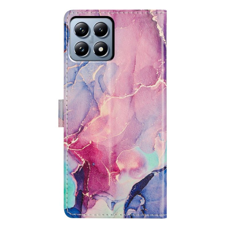 Lederhüllen Xiaomi 15t Grün-rosa Marmor